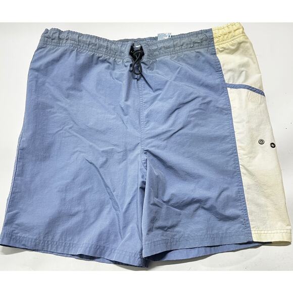 Sand n Sun Swim Board Shorts Men Size M Blue Mesh Lined STAINED WAIST BAND - Picture 1 of 10